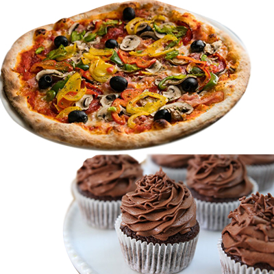 "Pizza Verdure + Chocolate Cup Cakes (TFL) - Click here to View more details about this Product